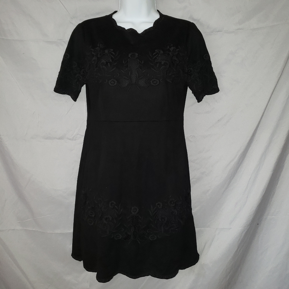 Zara Black Embroidered Dress